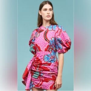 Rhode Pia dress size large, red psychedelic floral